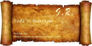 Iván Rusztem névjegykártya